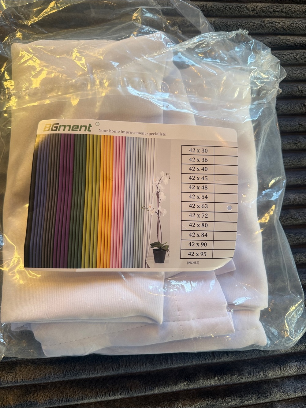 BGment White Curtain Panel - Solid White Window Drape